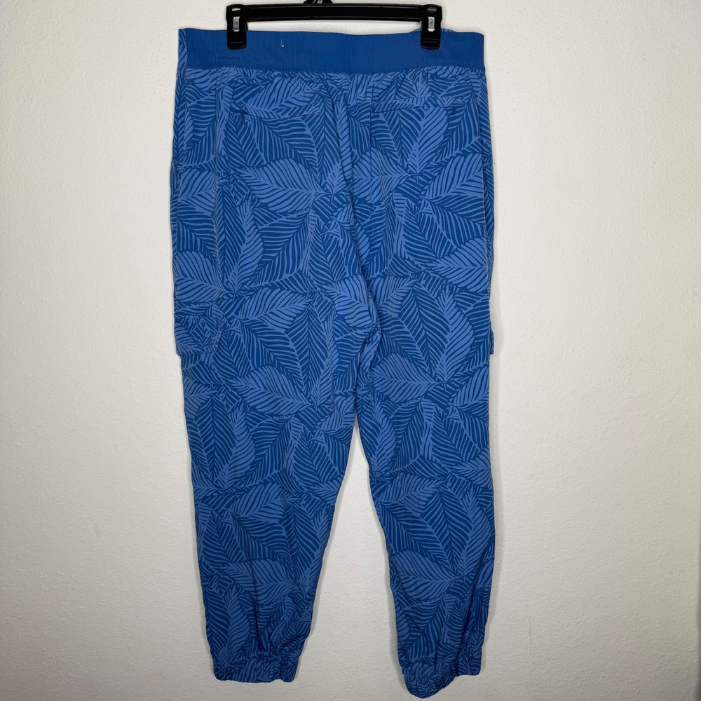 Soft Surroundings Women's Size‎ XL Cargo Jogger Pants Blue Palm Print - Picture 4 of 10